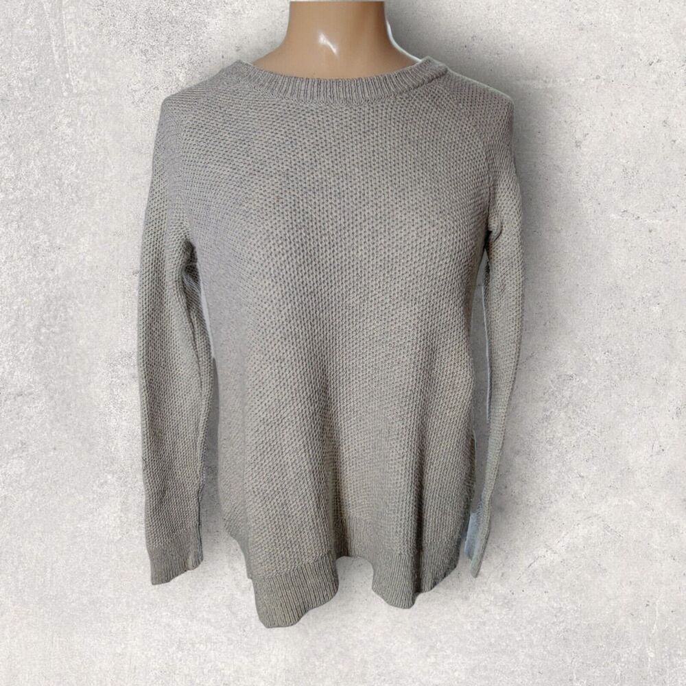 Madewell Womens Knit Sweater XXS Split Back Gray Cut Out Pulllover